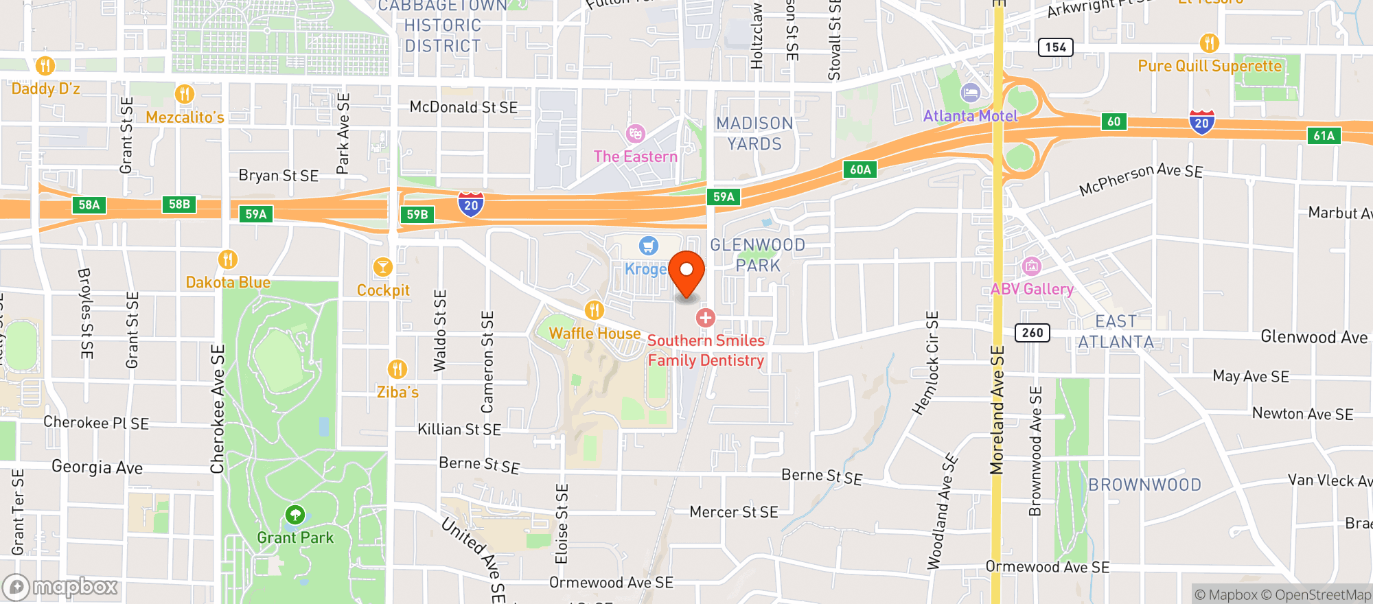 Map showing Three Parks Wine Shop
