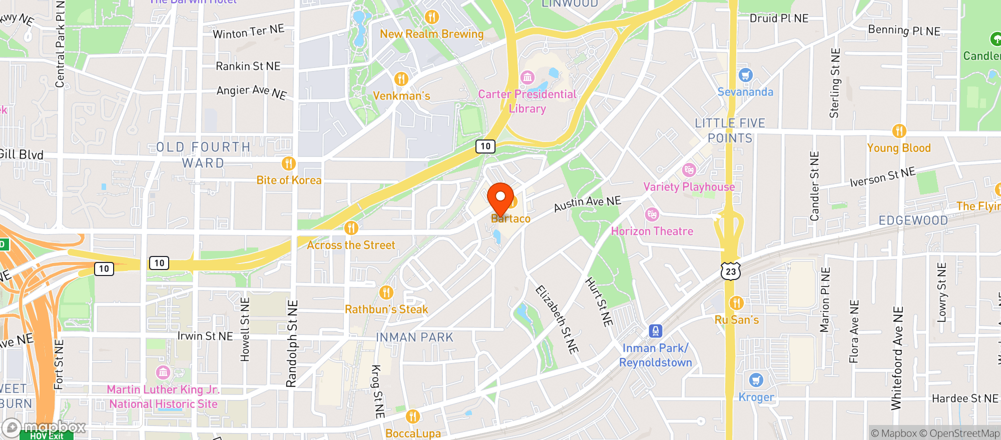 Map showing Mf Sushi