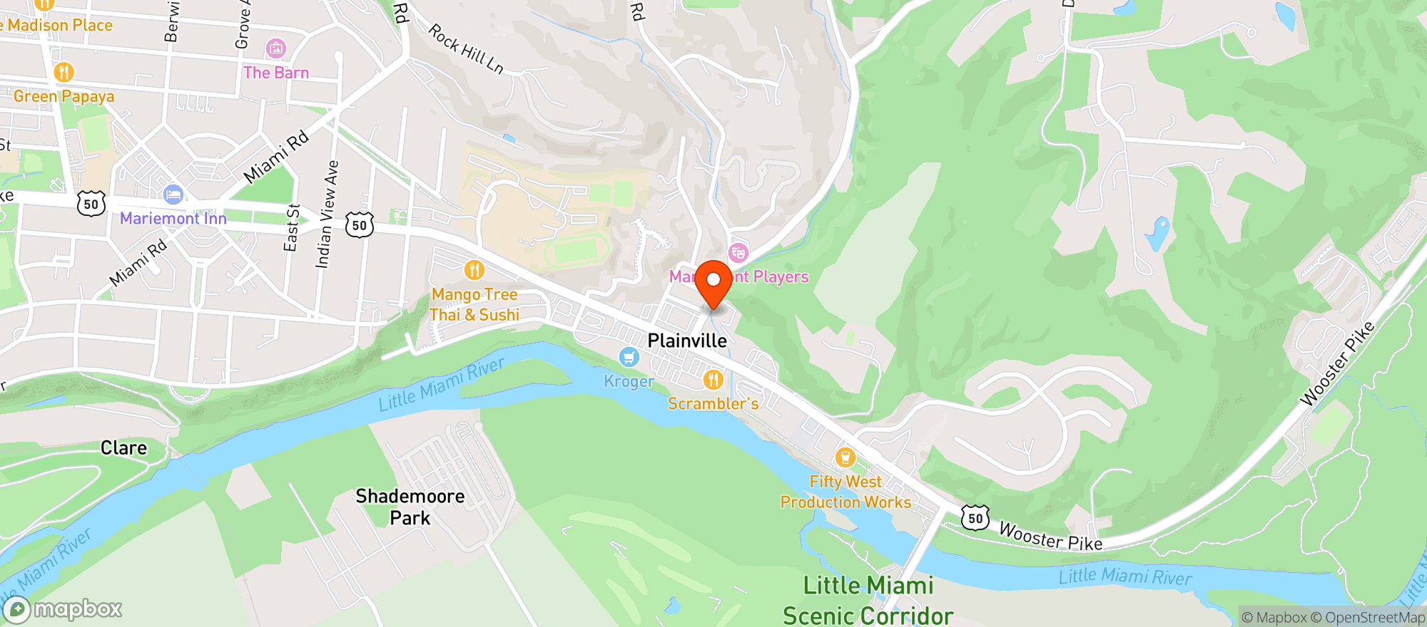 Map showing Shell Wooster Pike