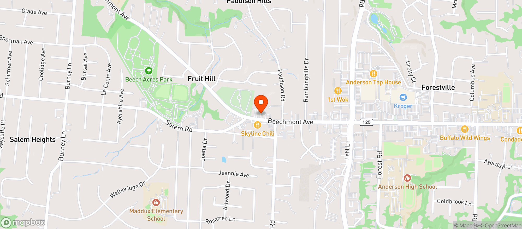 Map showing Beechmont Bev D/t