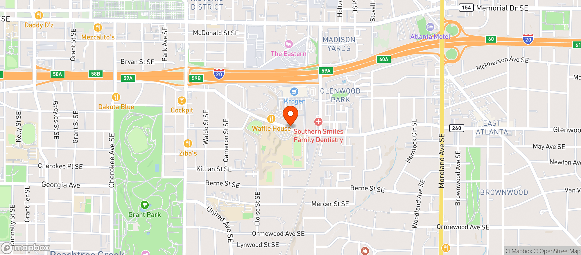 Map showing Kroger
