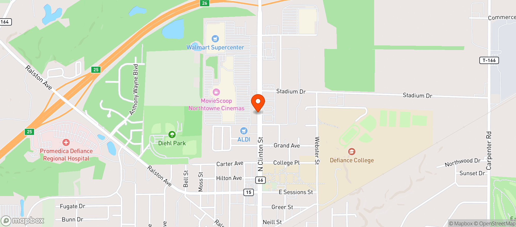 Map showing Defiance Bev Ct