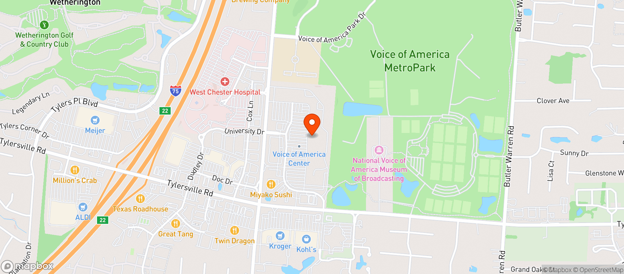 Map showing Target - West Chester Township