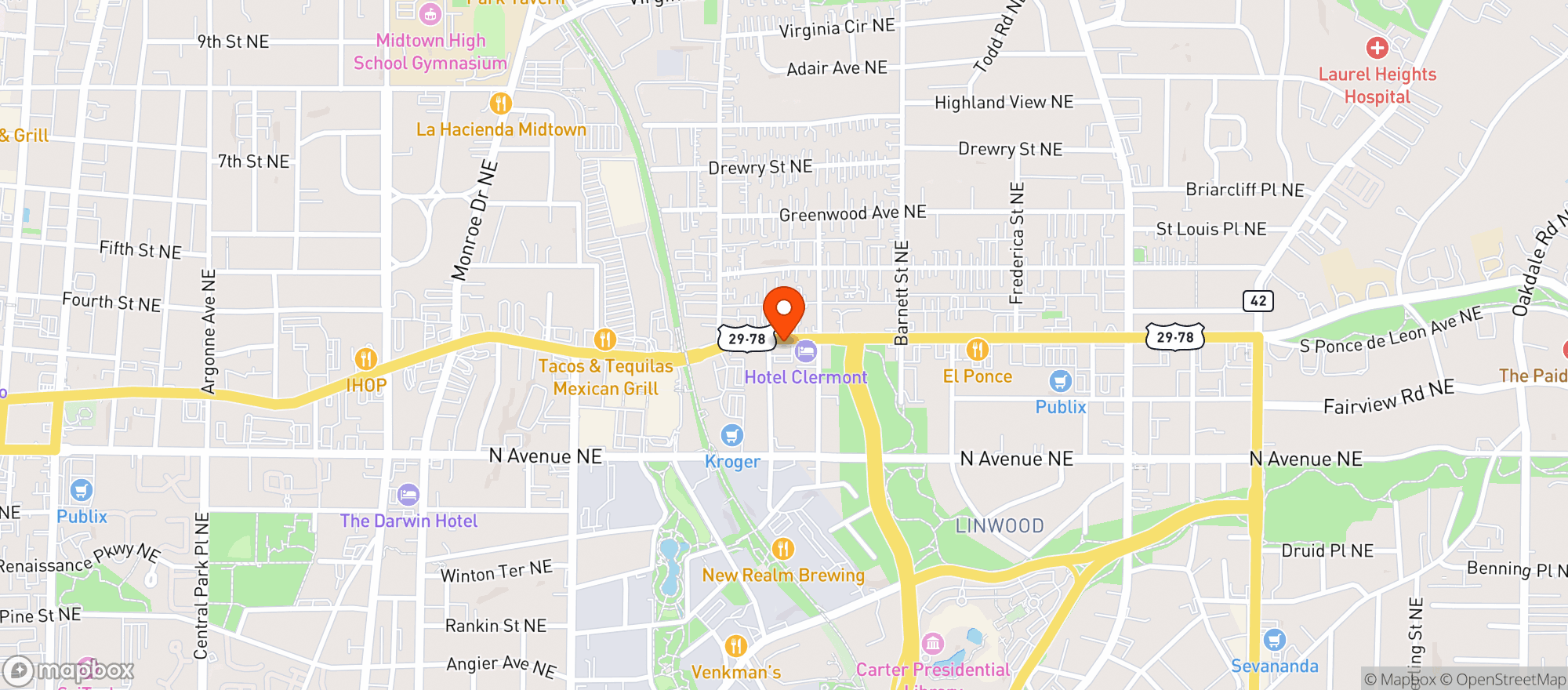Map showing Indaco