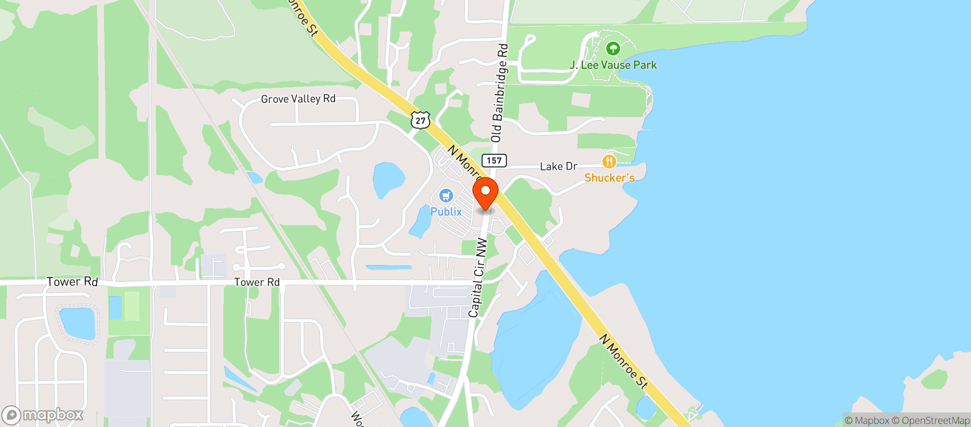 Map showing Publix Super Market