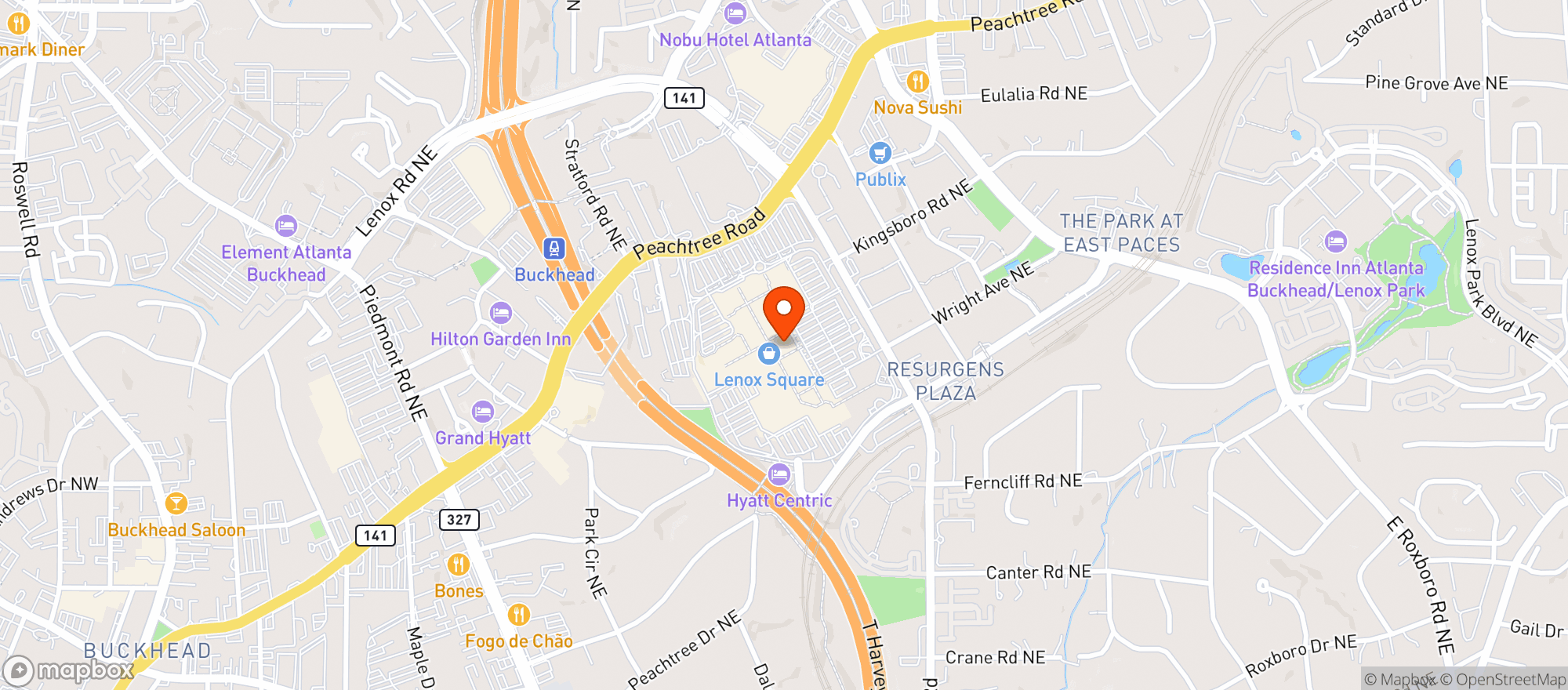 Map showing Peachtree Pint