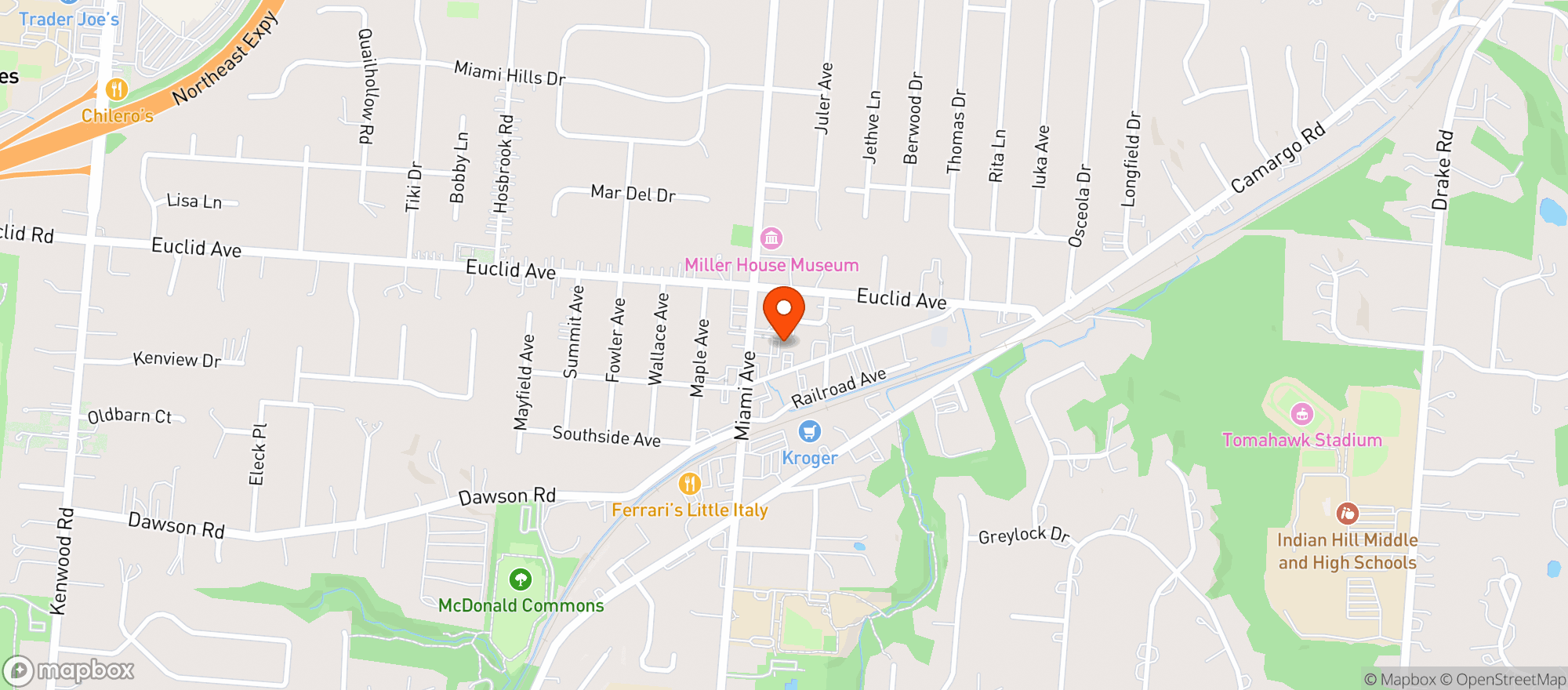 Map showing Maderia Food Mart