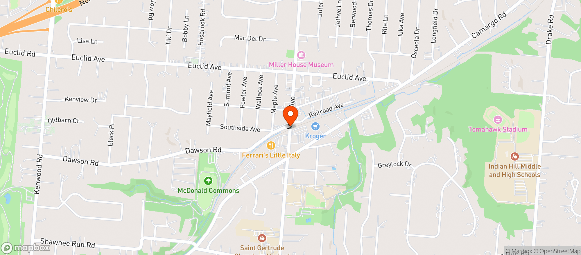 Map showing Kroger Store