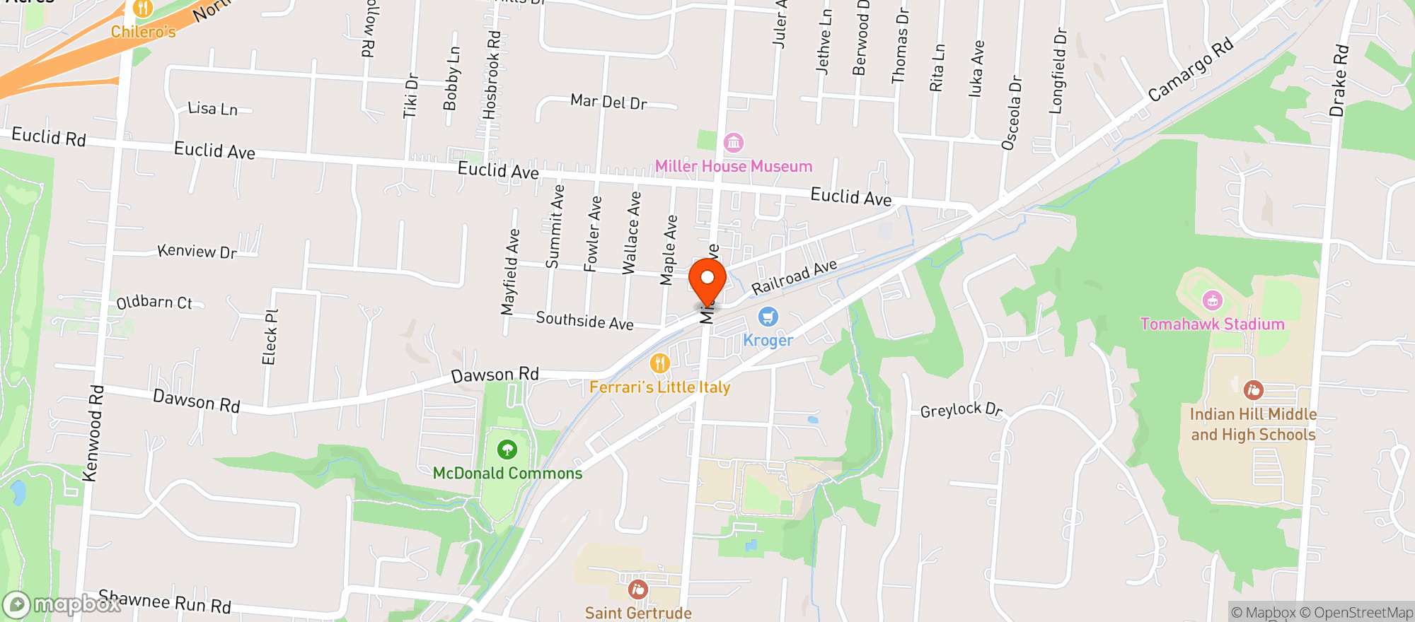 Map showing X Golf