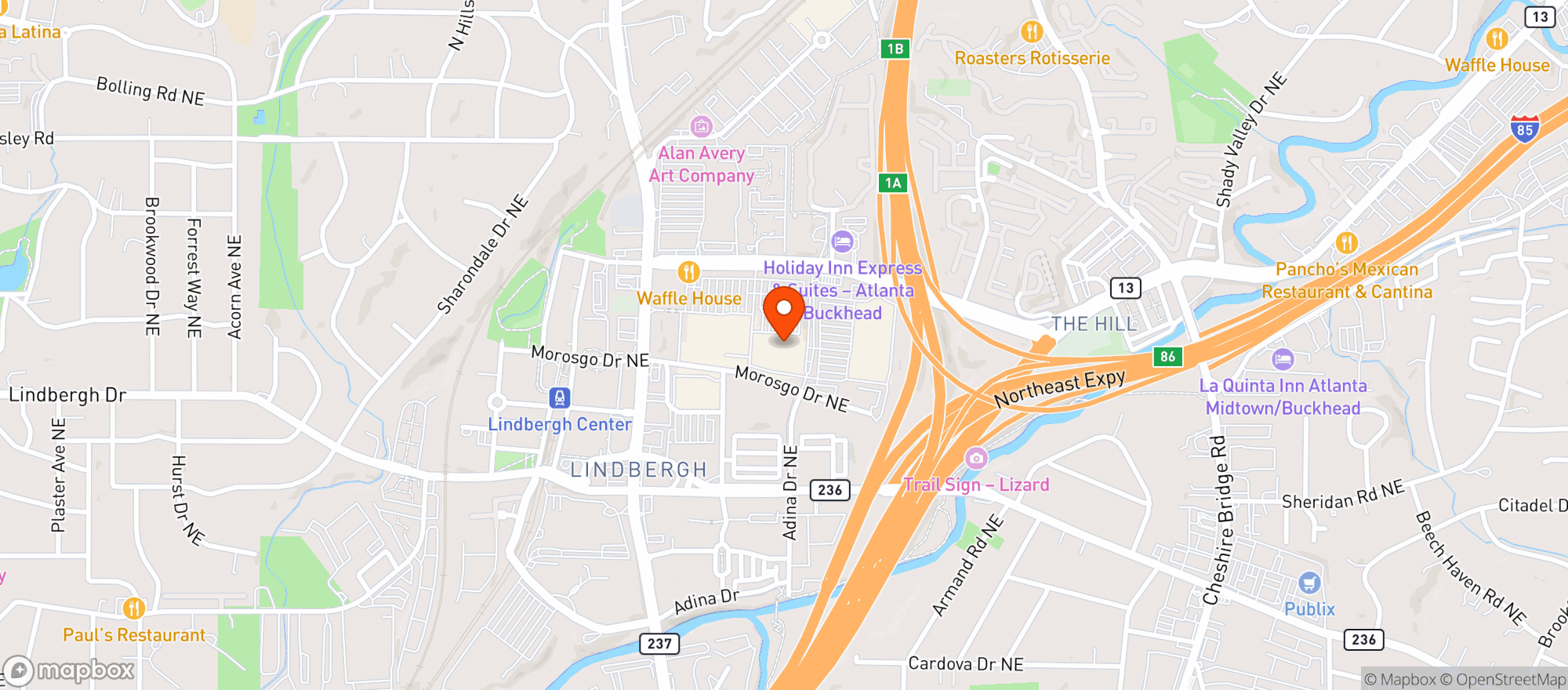 Map showing Target - Buckhead South