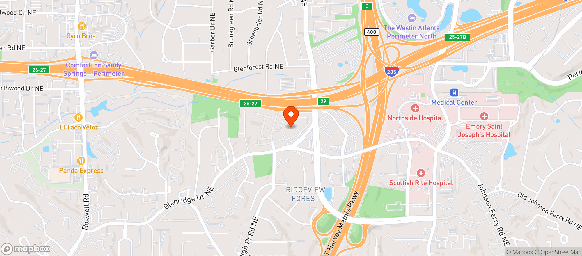 Map showing Sushi Nami Too