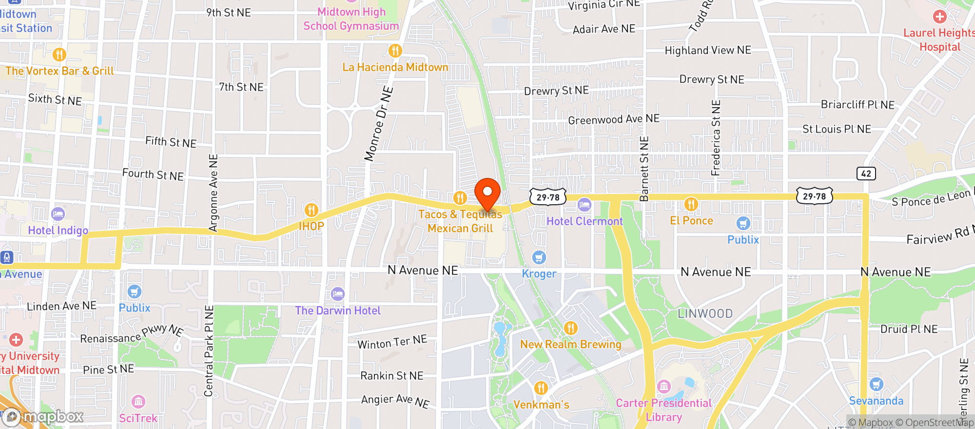 Map showing Williams Sonoma