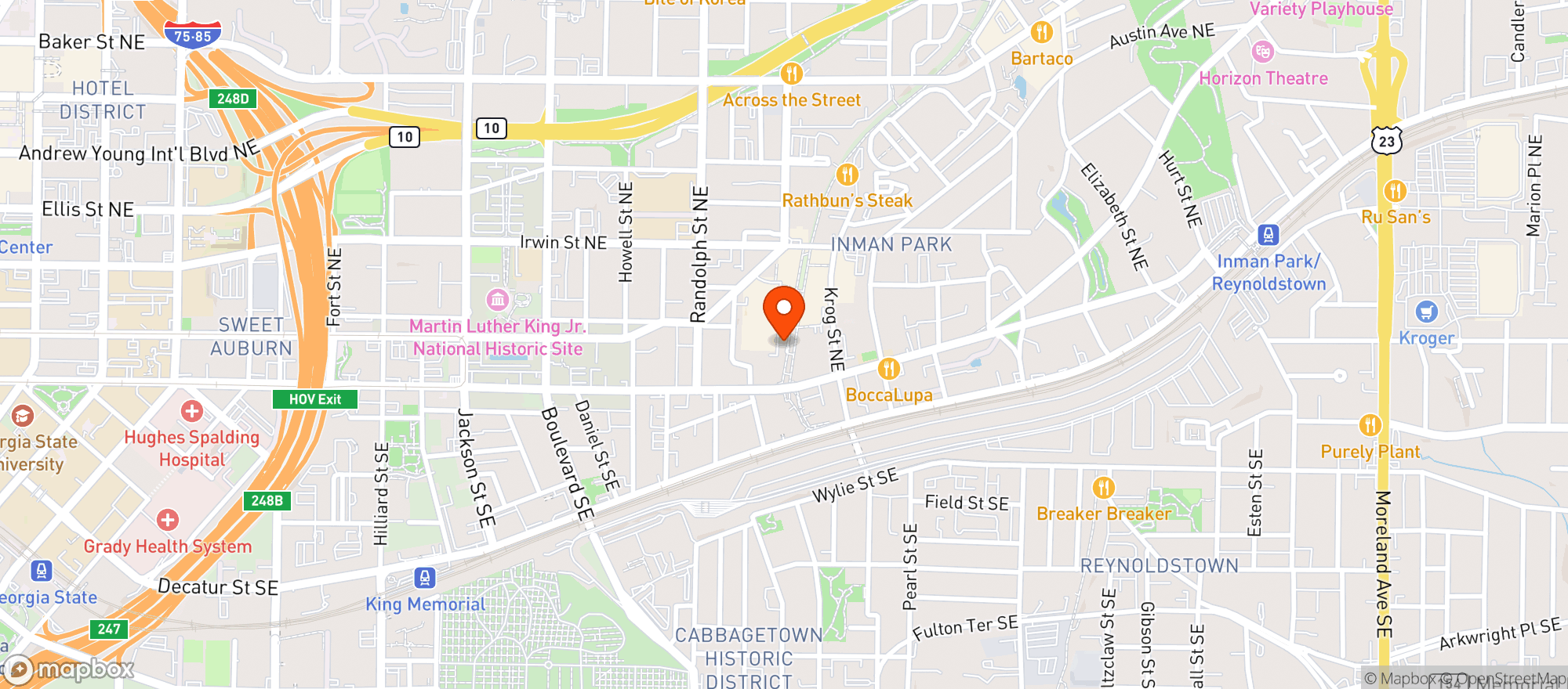 Map showing Pour Taproom