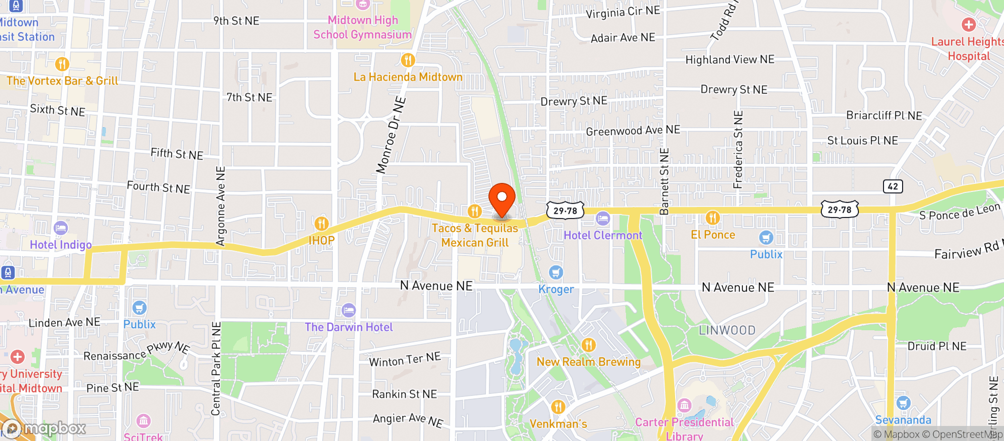 Map showing Gnc