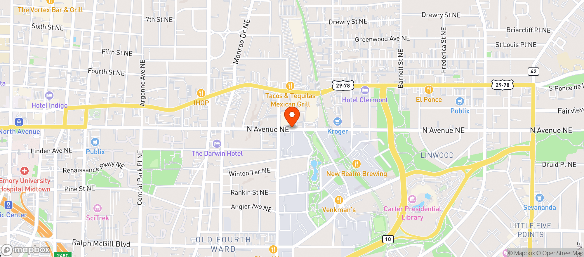 Map showing The Zero Co