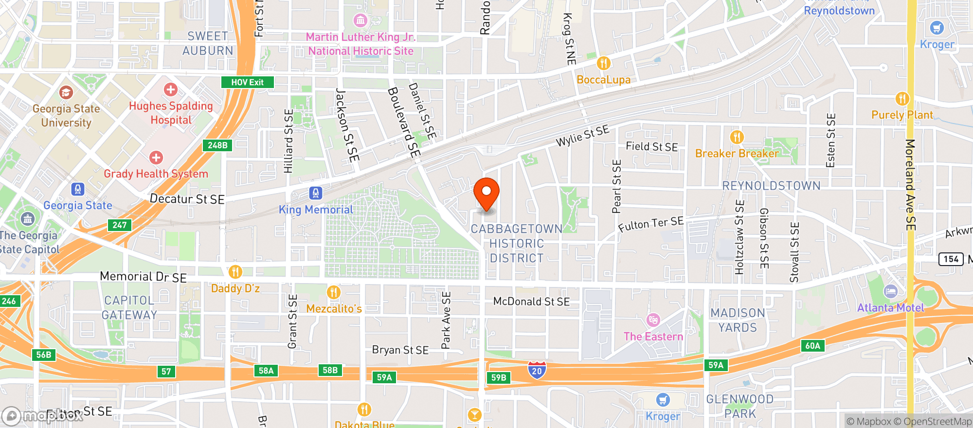 Map showing Little S Food Store