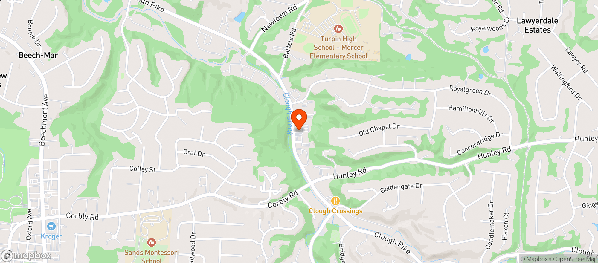 Map showing Quencher Drive Thru