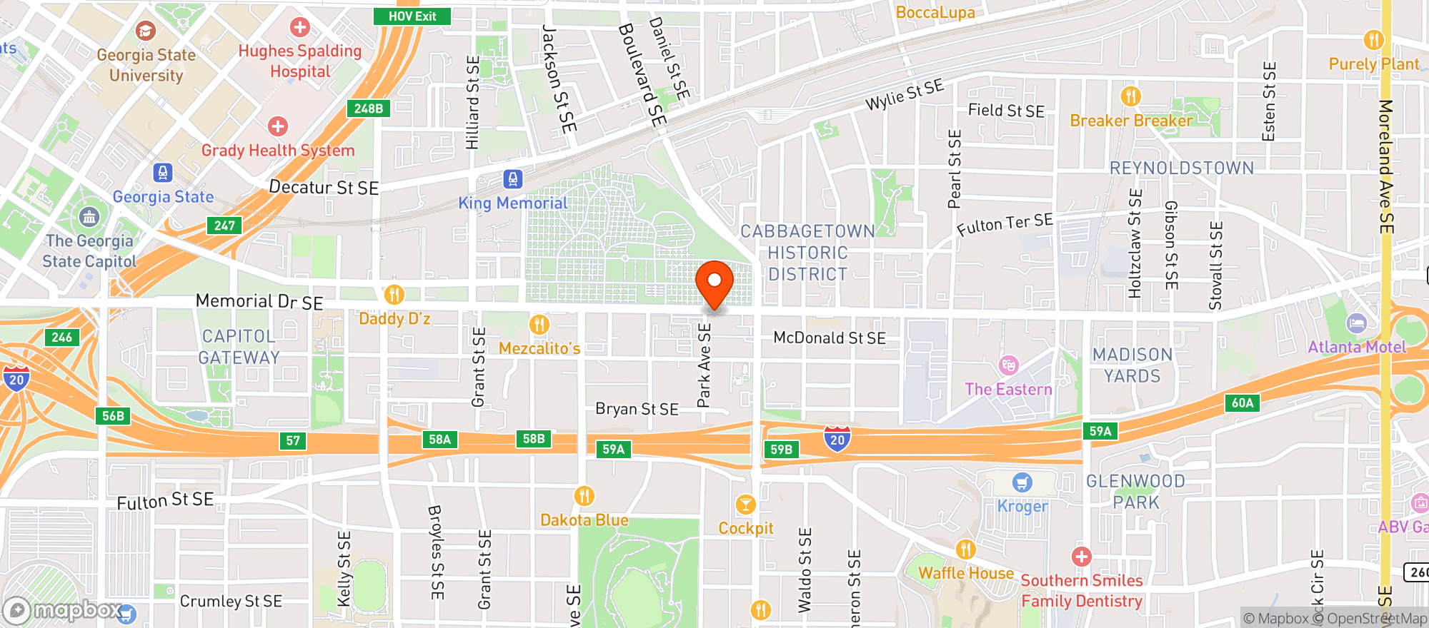 Map showing Firepit Pizza Tavern