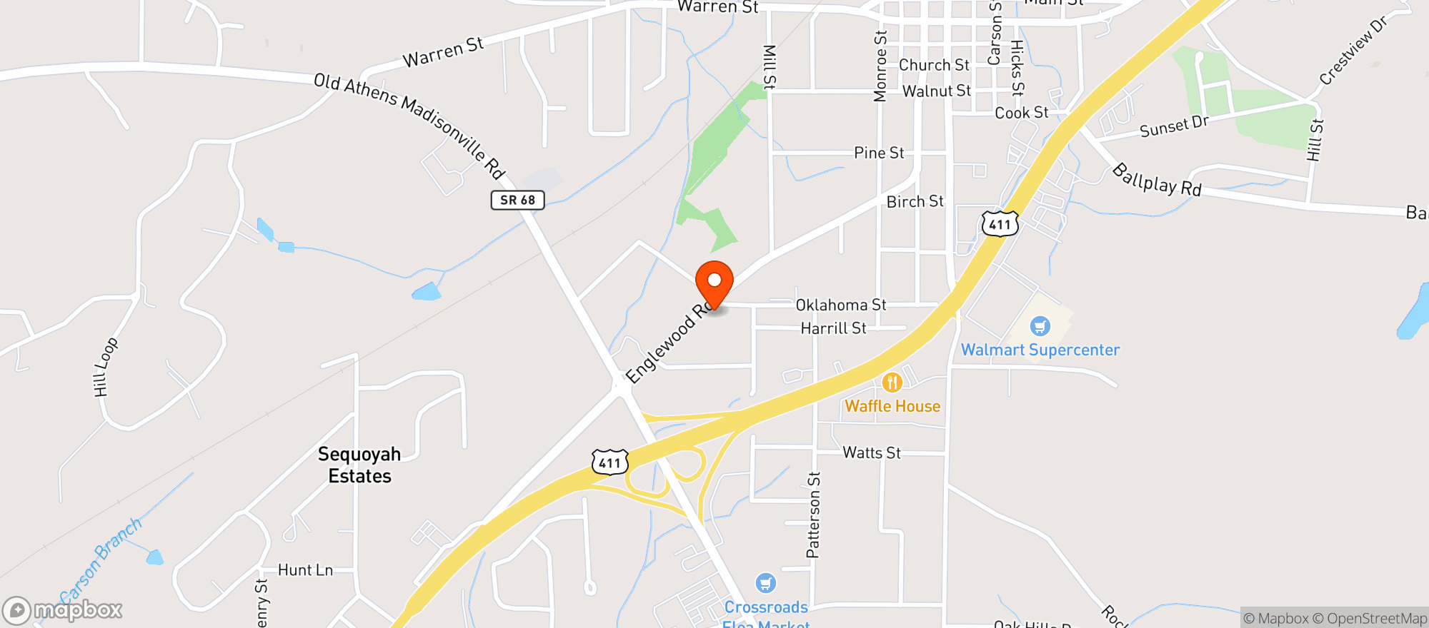 Map showing Madisonville CBD