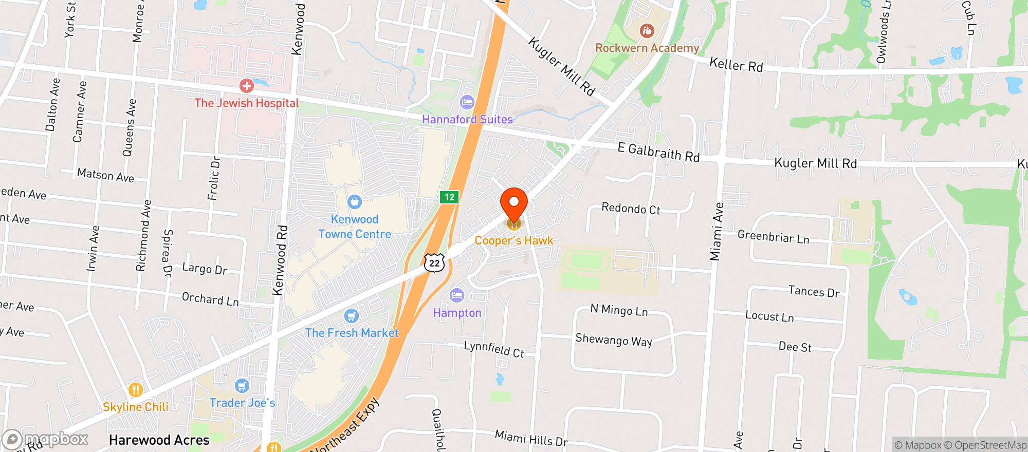 Map showing Coopers Hawk Winery & Restaurant