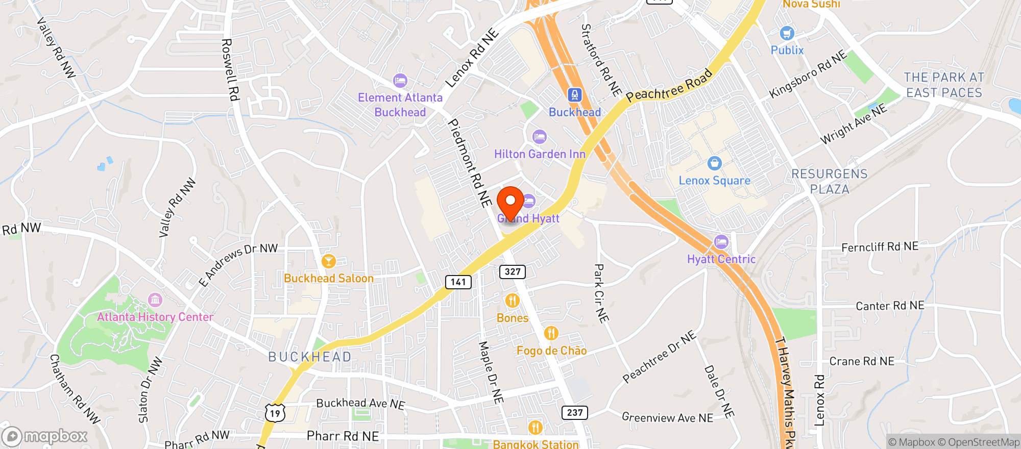 Map showing Wework Terminus