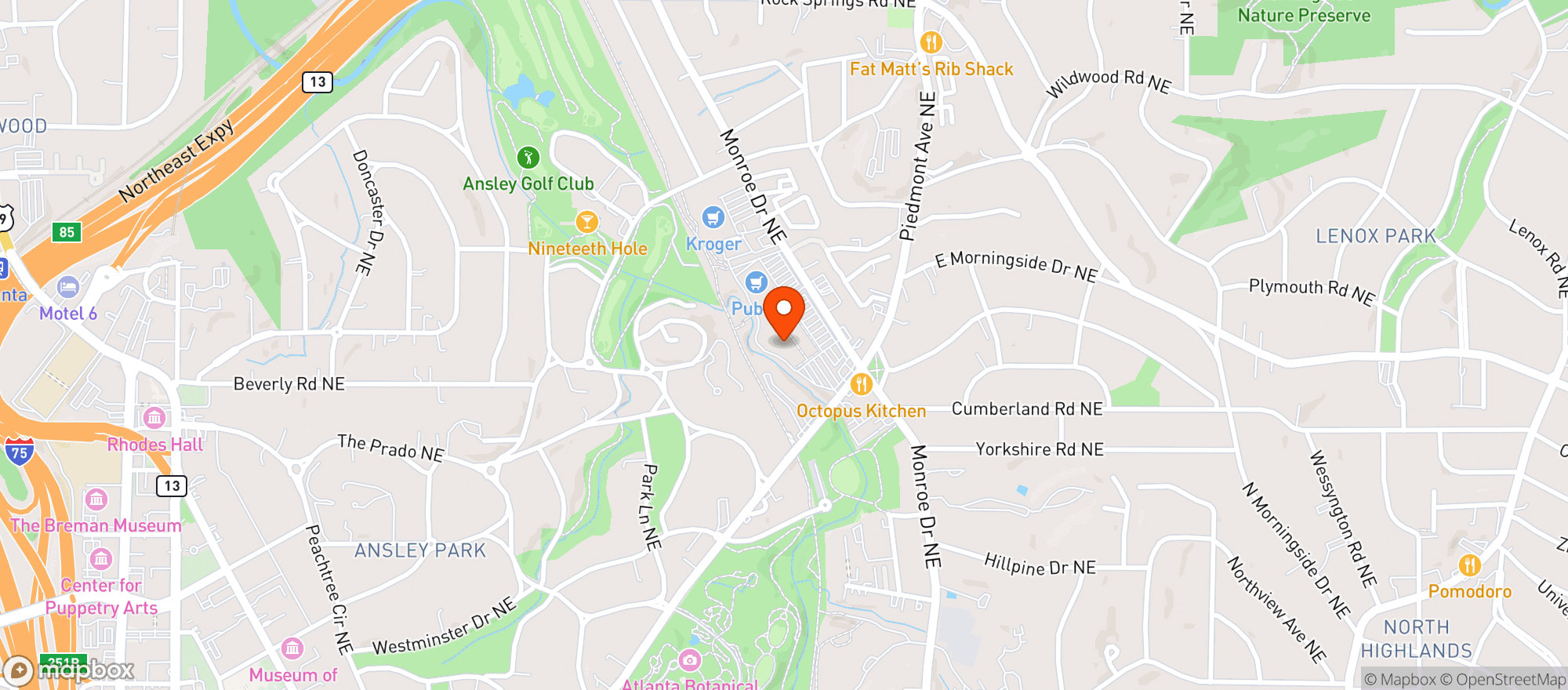 Map showing Ansley Wine Merchants