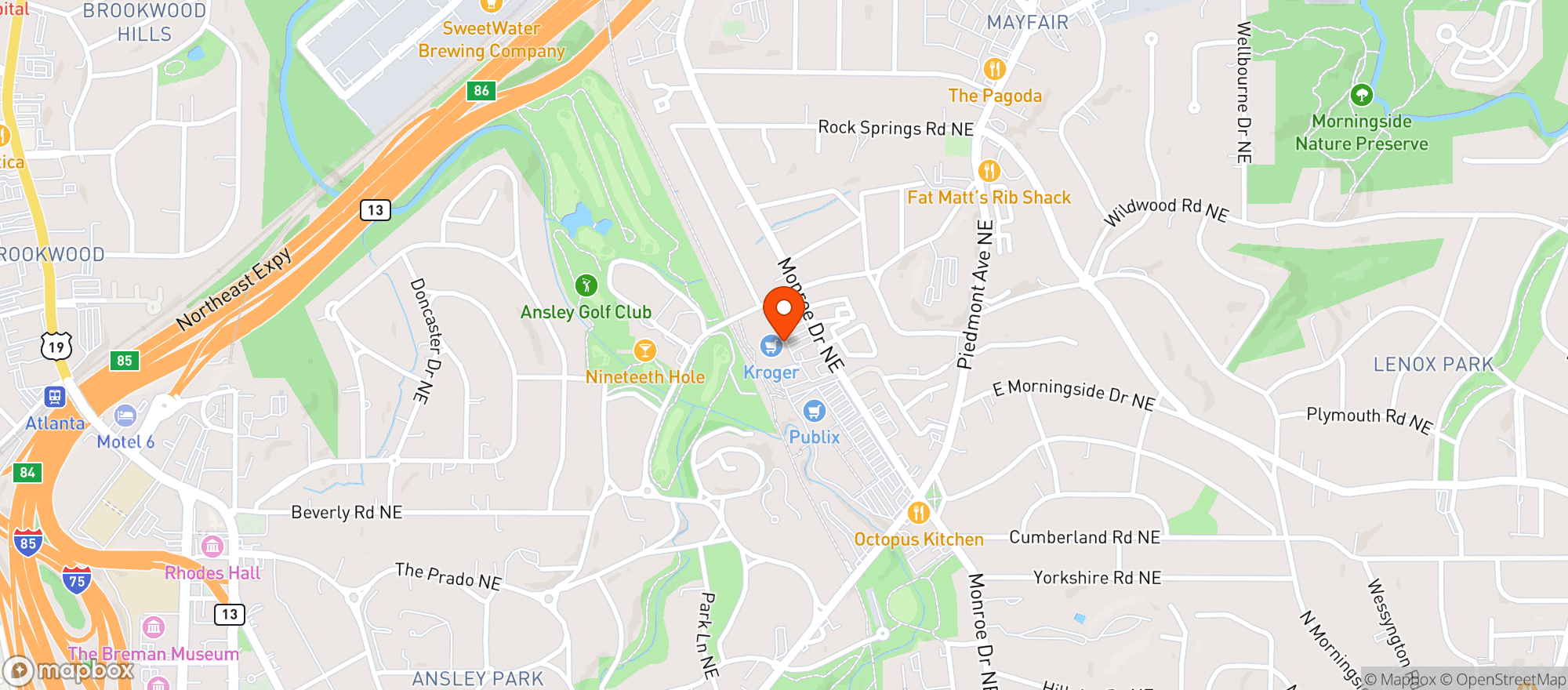 Map showing Kroger