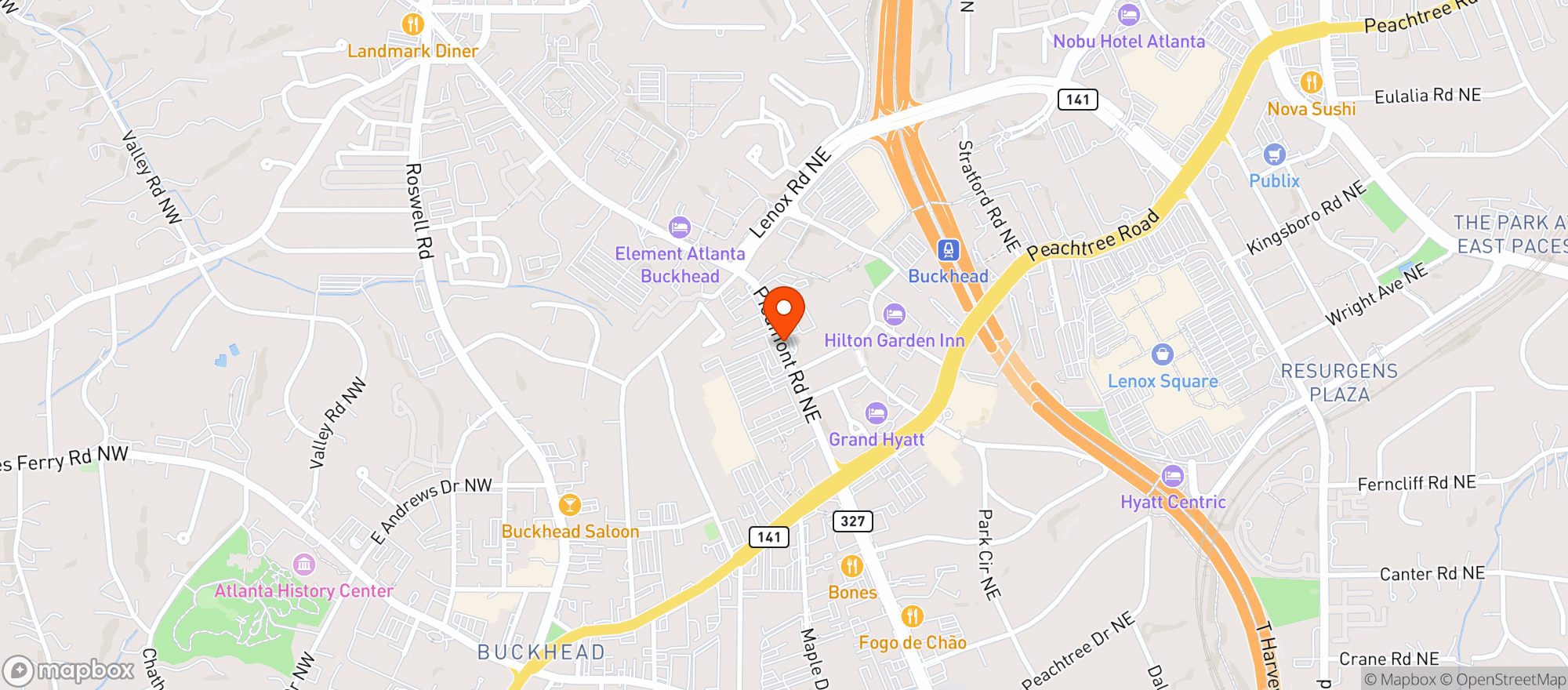 Map showing Twin Peaks