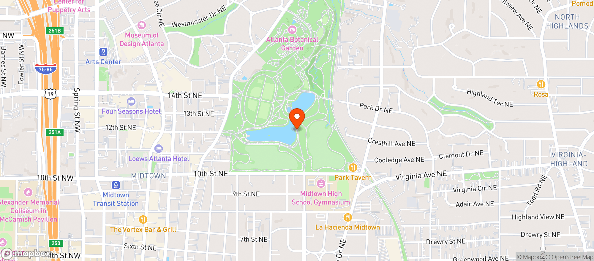 Map showing Piedmont Park