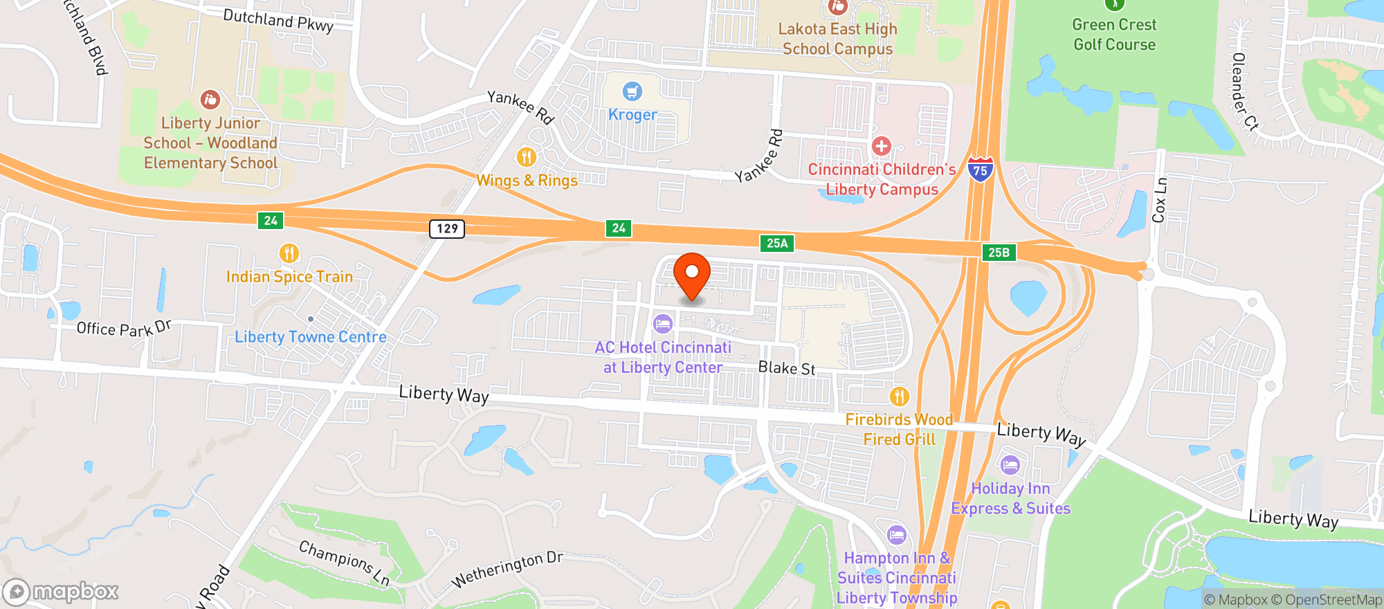 Map showing Rusty Bucket Corner Tavern