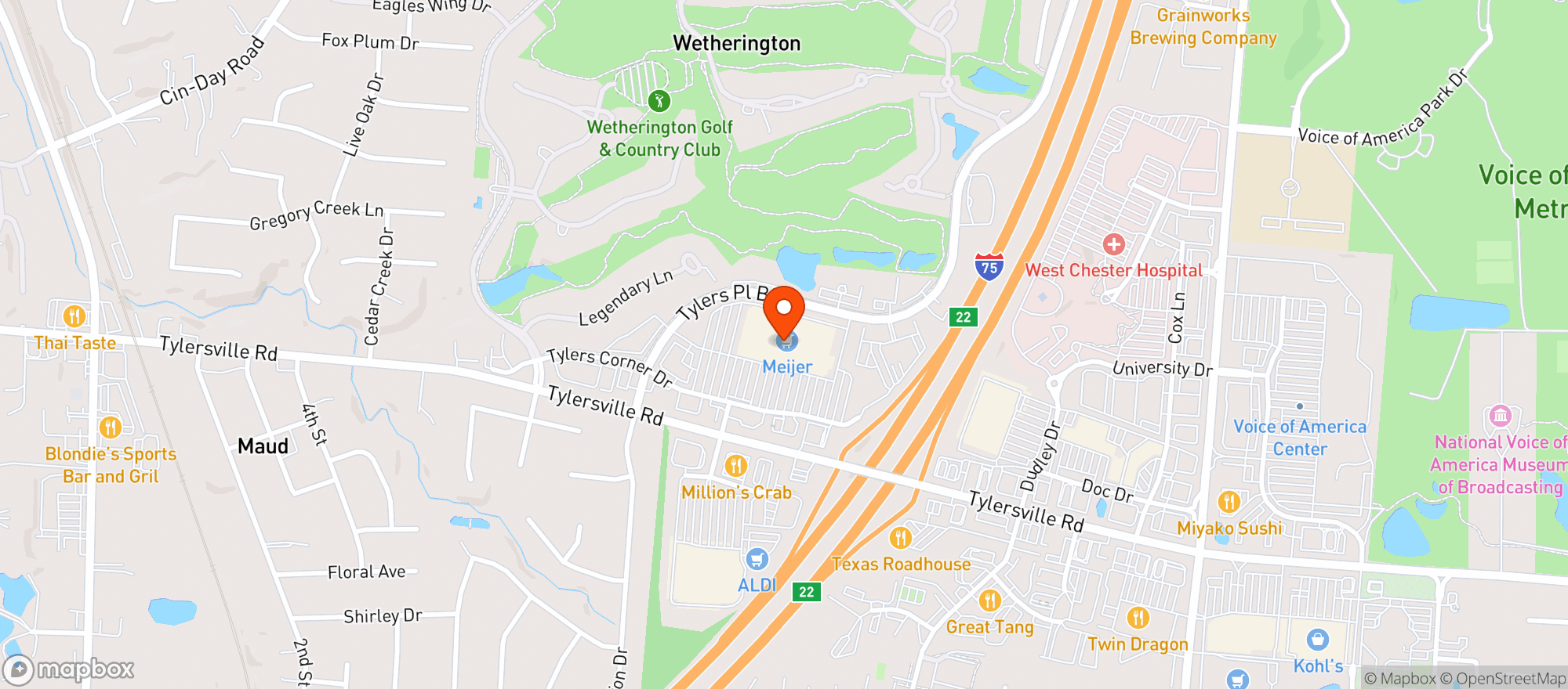 Map showing Meijer