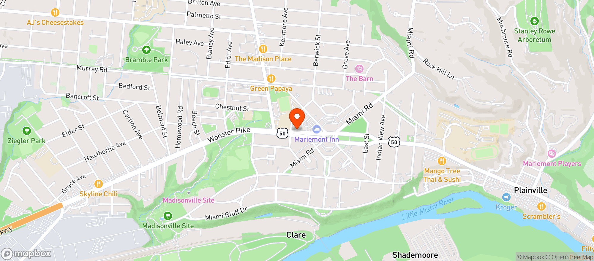 Map showing Dilly Cafe Wines & Gourmet