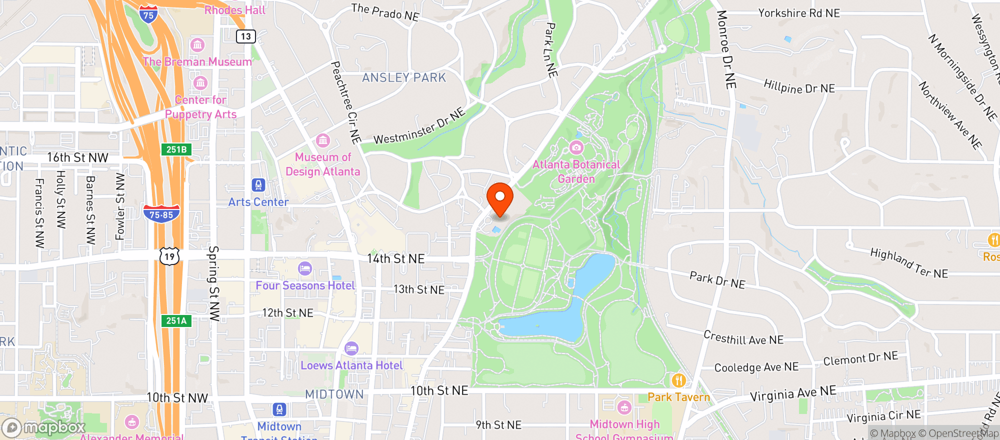 Map showing Piedmont Driving Club