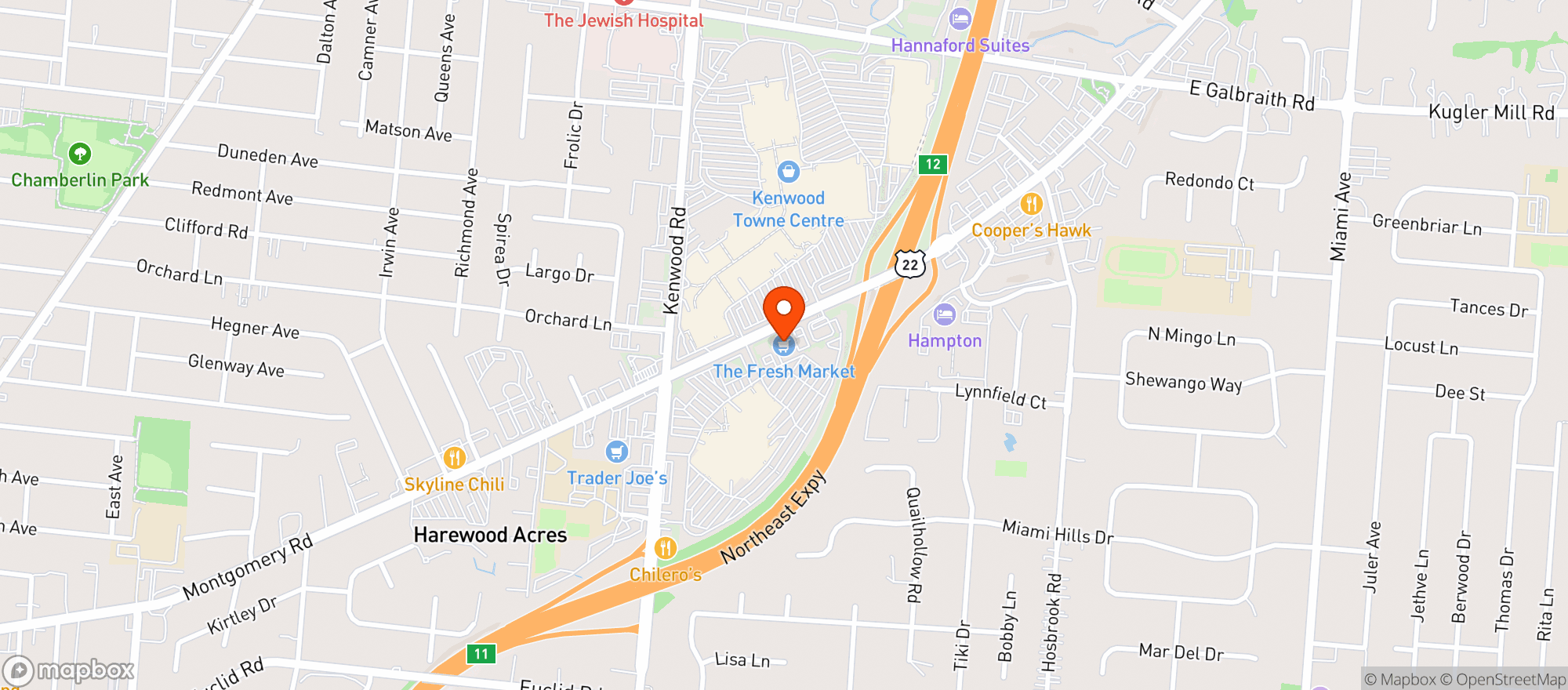Map showing The Fresh Market