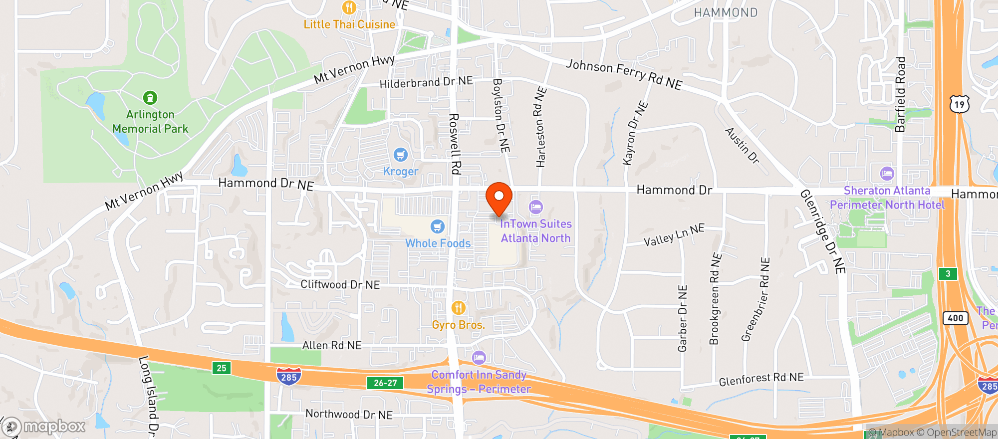 Map showing Vaped - Sandy Springs