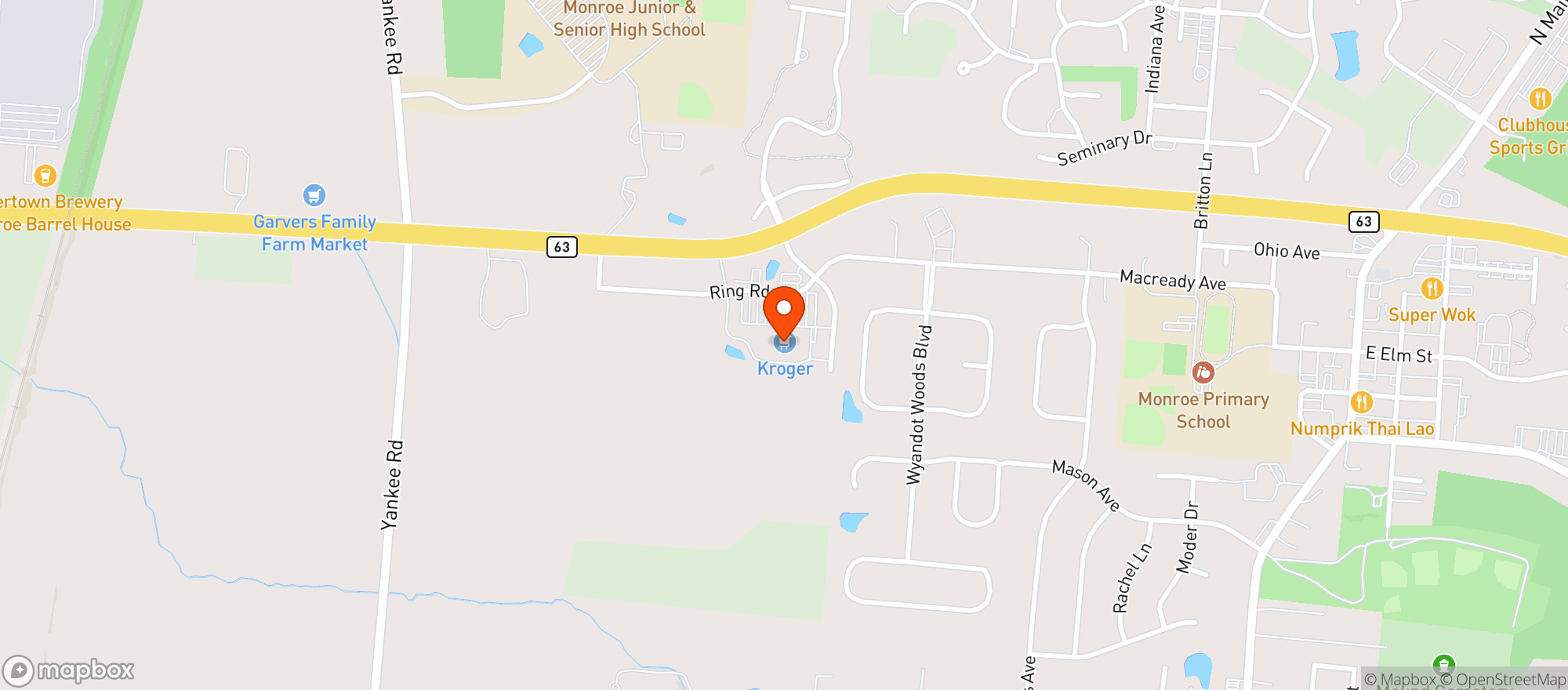 Map showing Kroger #336
