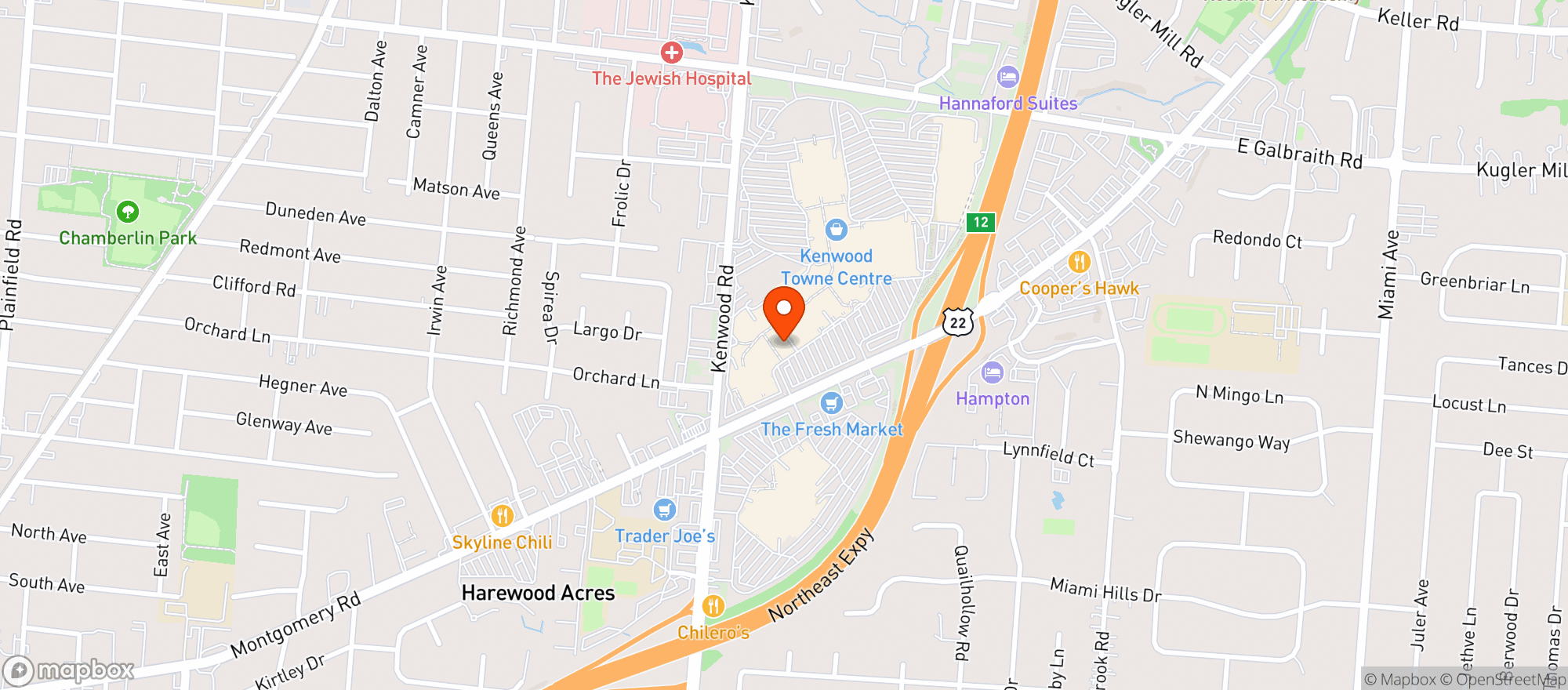 Map showing Williams Sonoma