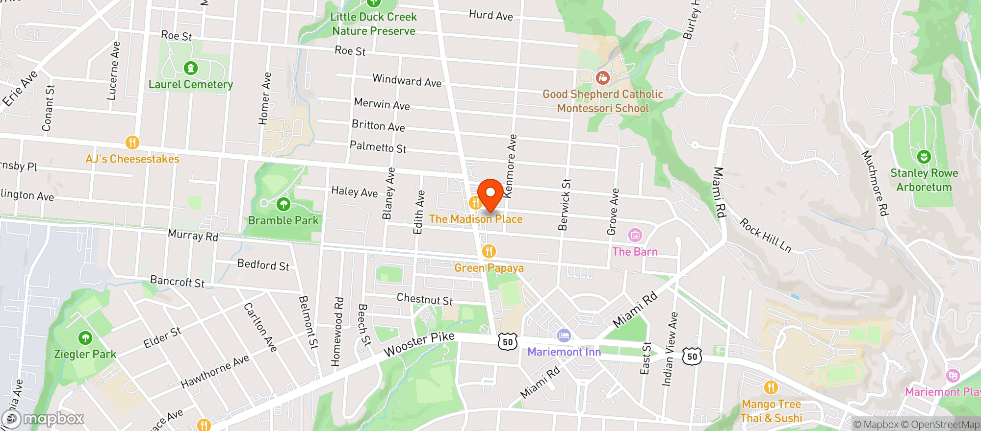 Map showing Angilos Pizza