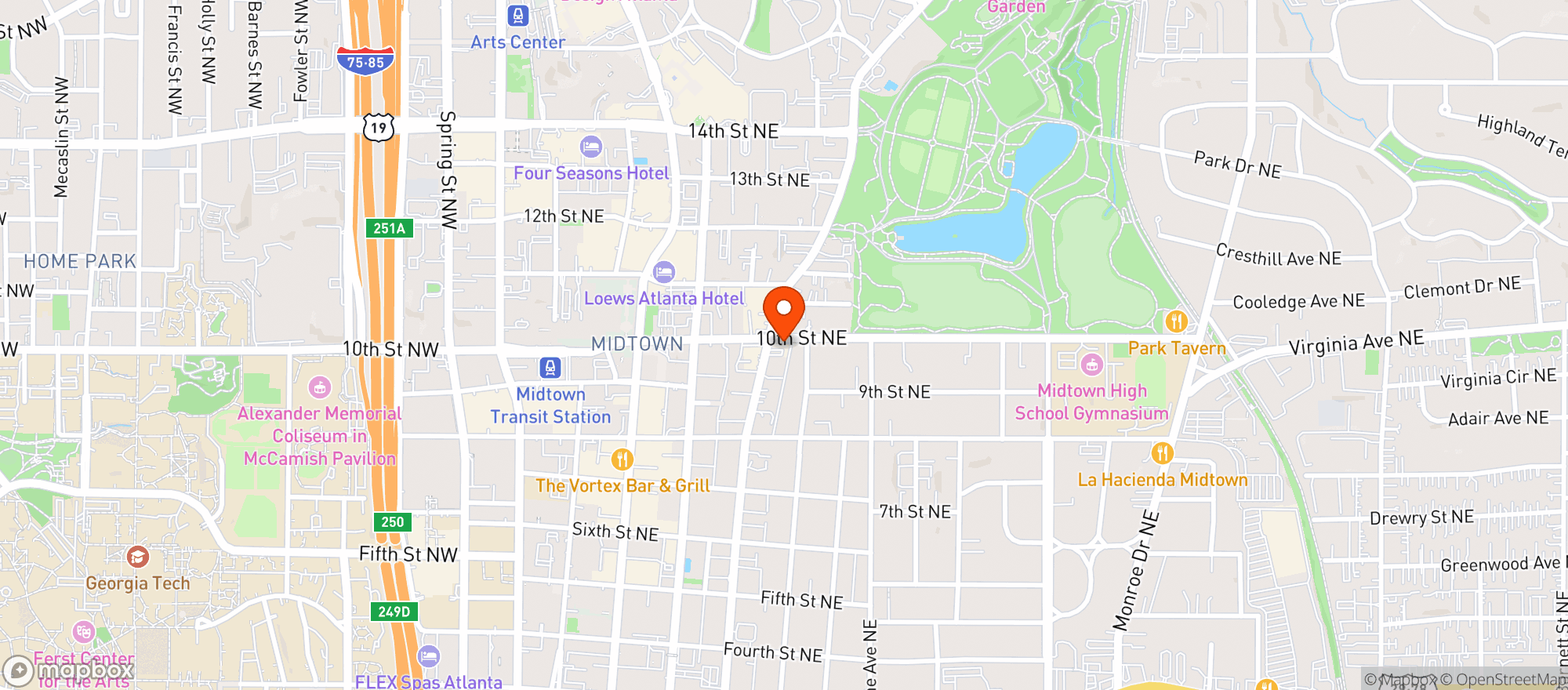 Map showing Midtown Market #1497