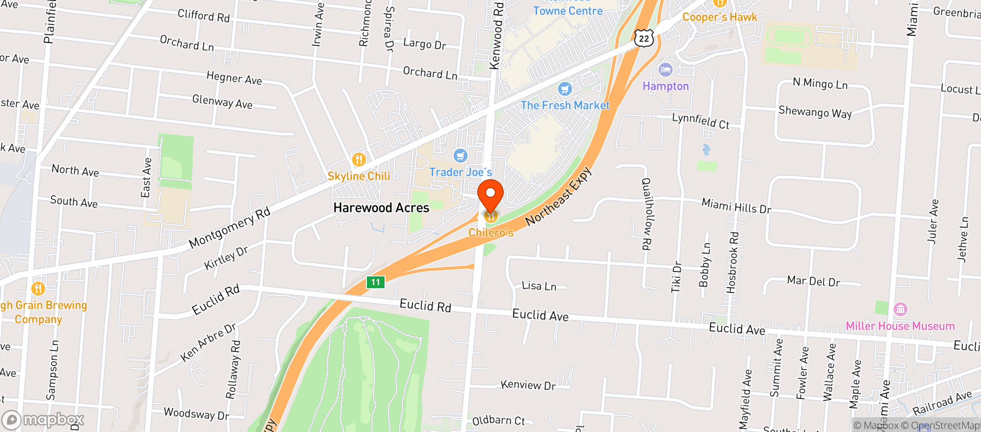 Map showing Chilero