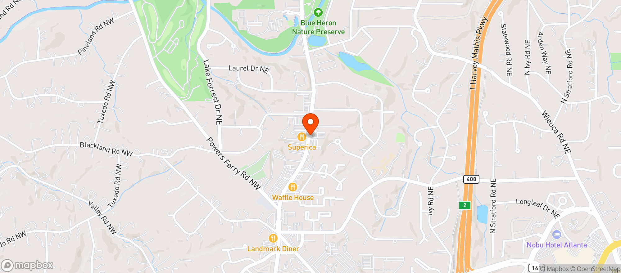 Map showing Tuxedo Wine & Spirits