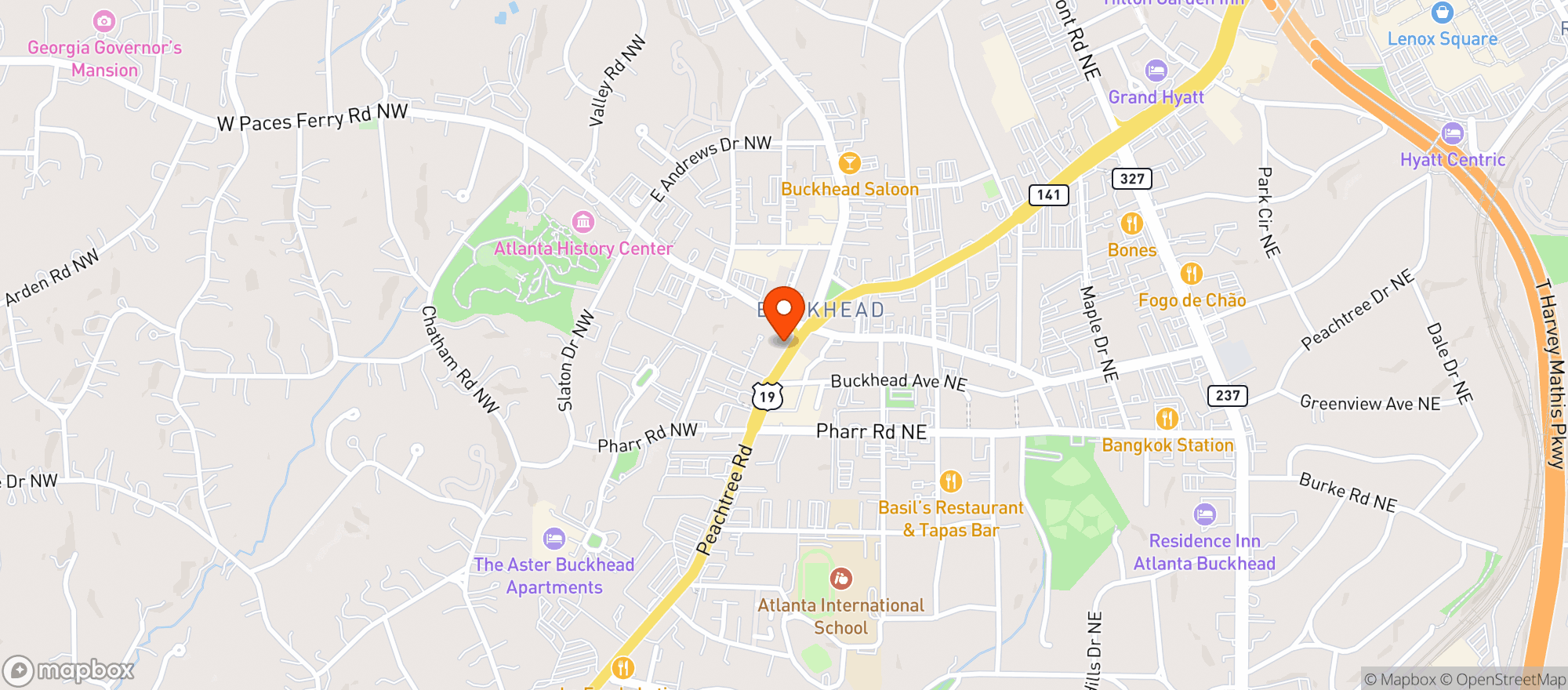 Map showing Delbar Buckhead
