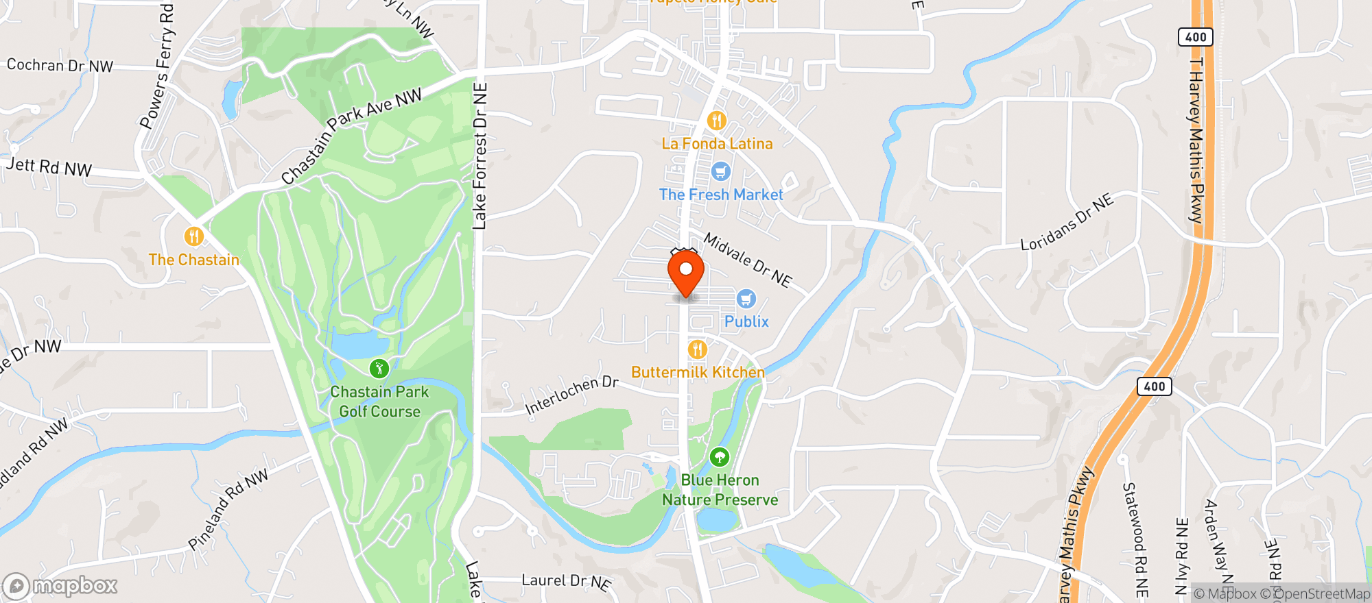Map showing Publix Super Market
