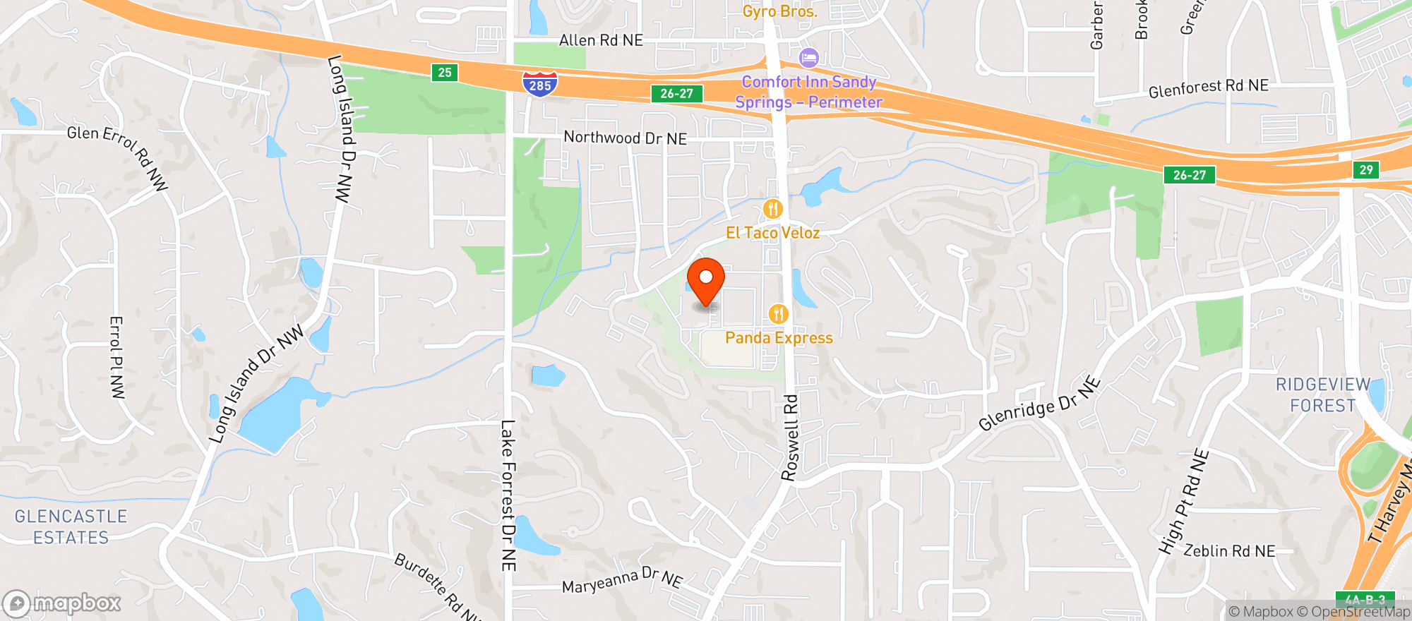 Map showing Target Store