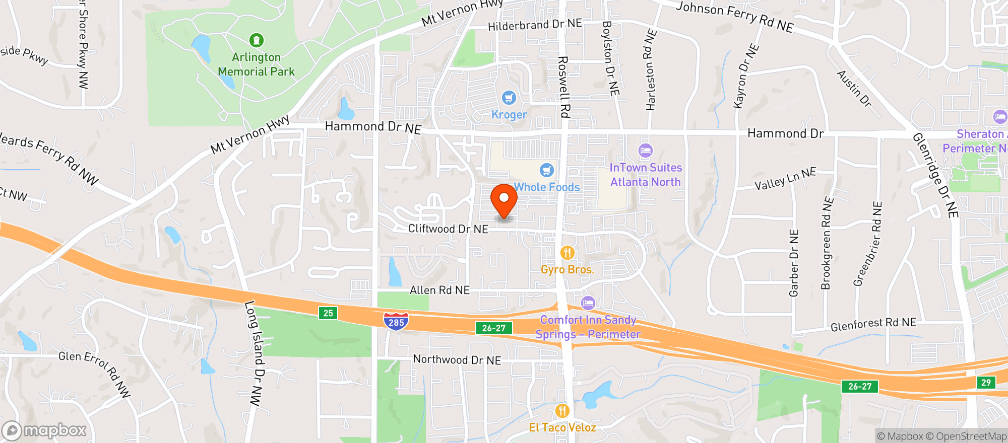 Map showing The Springs Cinema & Taphouse