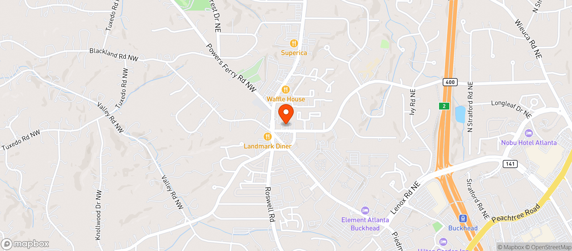 Map showing Hal's "The Steakhouse"