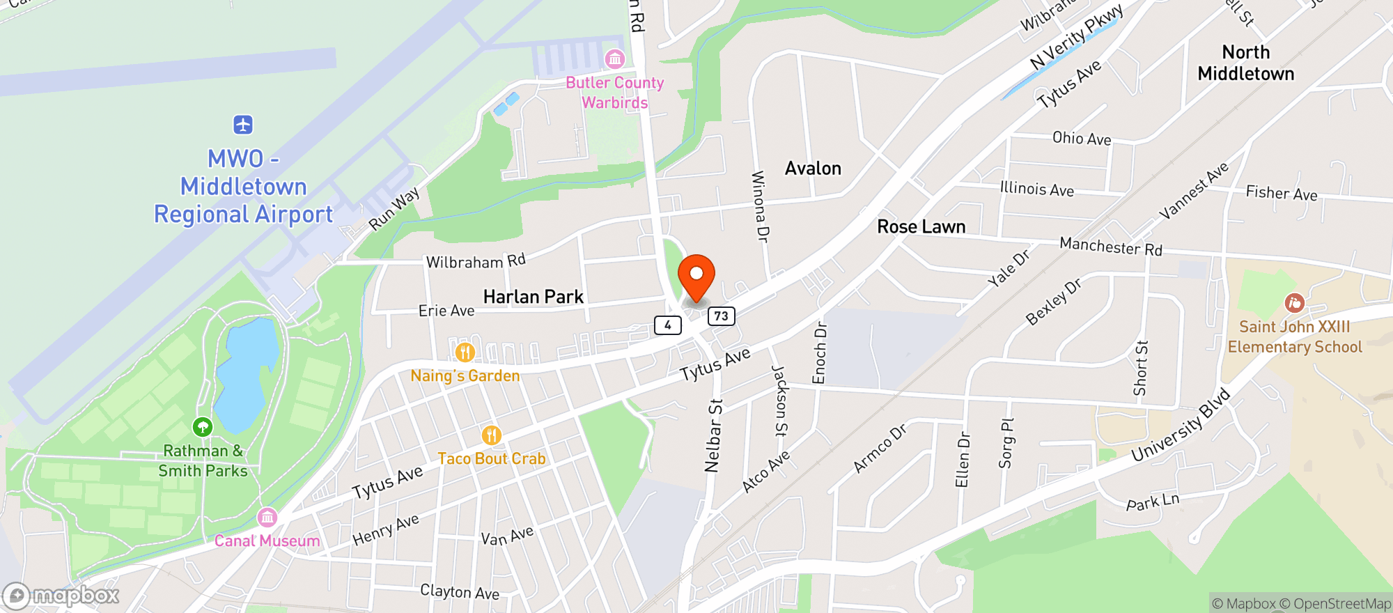 Map showing Shell Middletown #245
