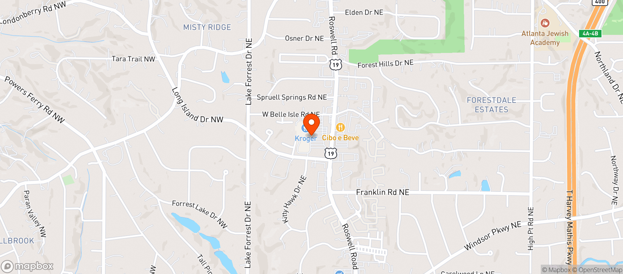 Map showing Kroger
