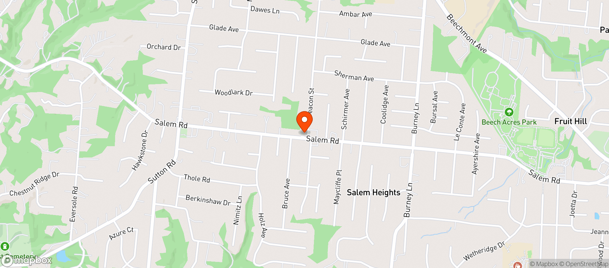 Map showing Salem Gardens