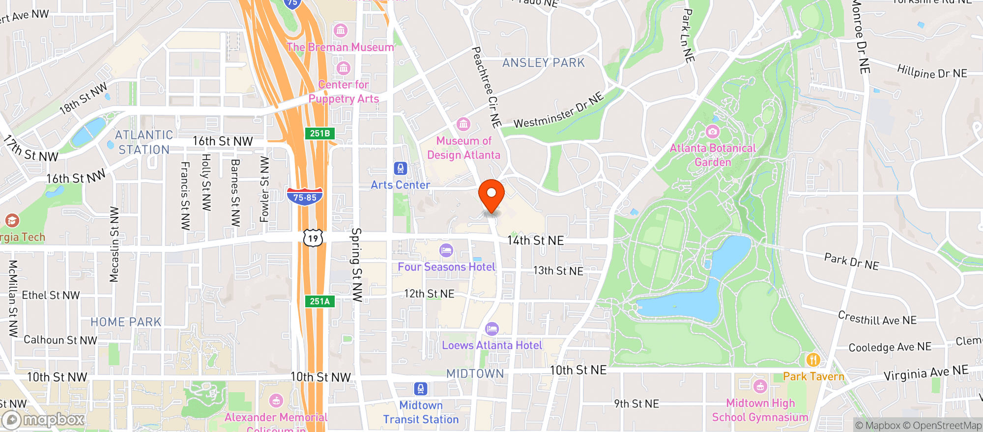 Map showing Jojo's Beloved Cocktail Lounge